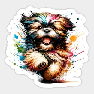 Shih Tzu Dog watercolor splash Sticker